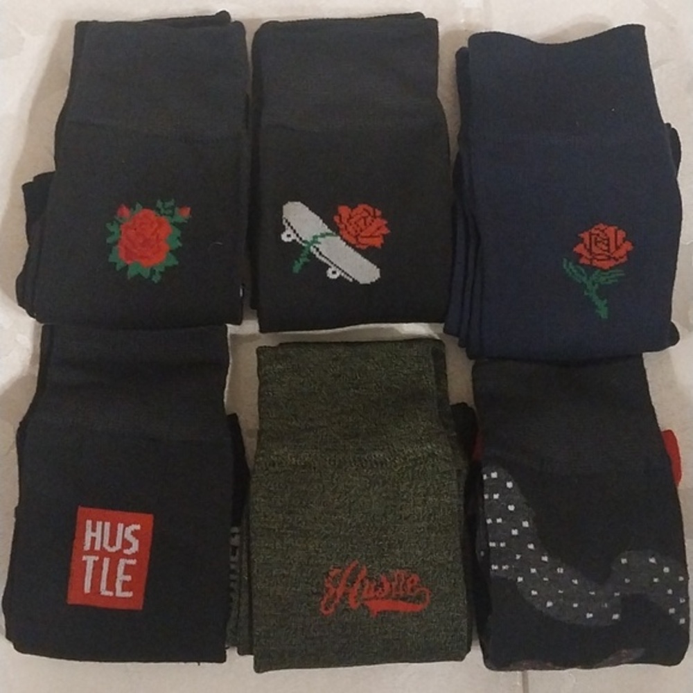Steve Madden NWT Men's Socks 6 Pair Shoe Size 6-12.5 Assorted Styles Colors - Picture 6 of 9